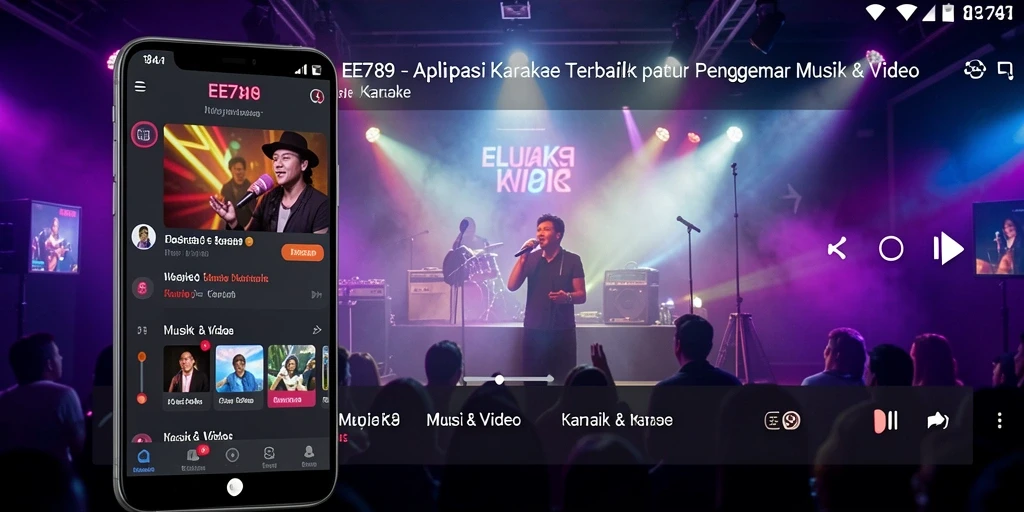Tampilan antarmuka EE789 dengan berbagai fitur Karaoke.