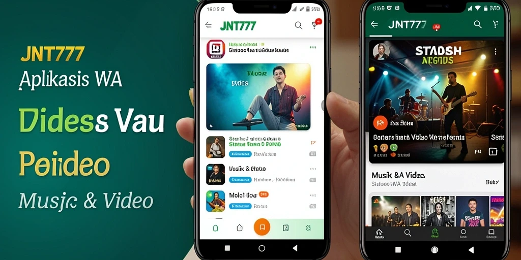 Antarmuka JNT777 menampilkan pilihan video yang menarik untuk Status WA.