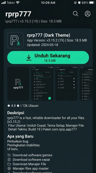 Tampilan halaman APK rprp777